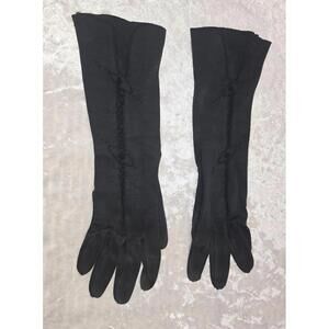 Vintage black detailed long gloves